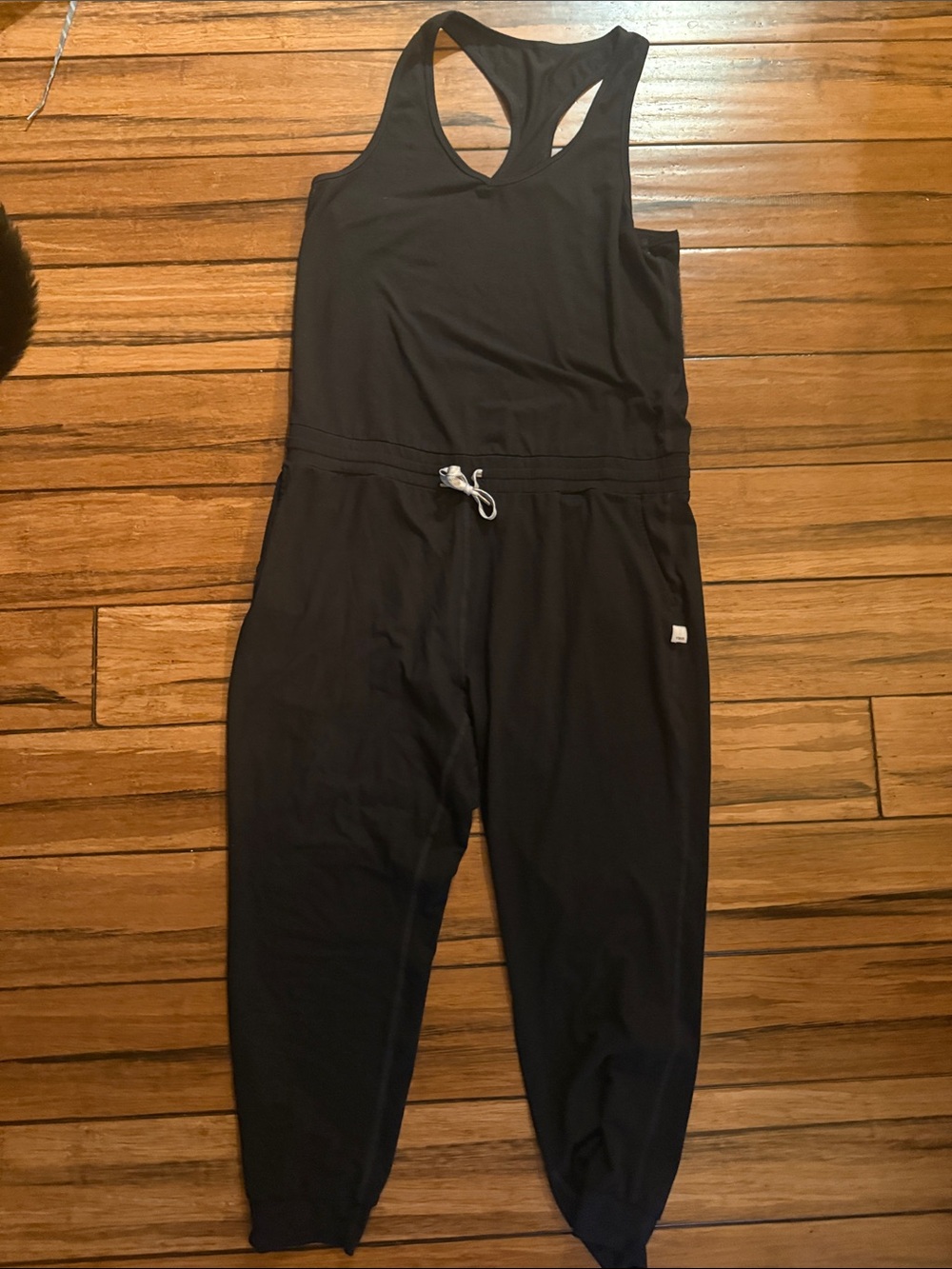 Vuori Women’s Size Large Black Racerback Drawstring Jumpsuit